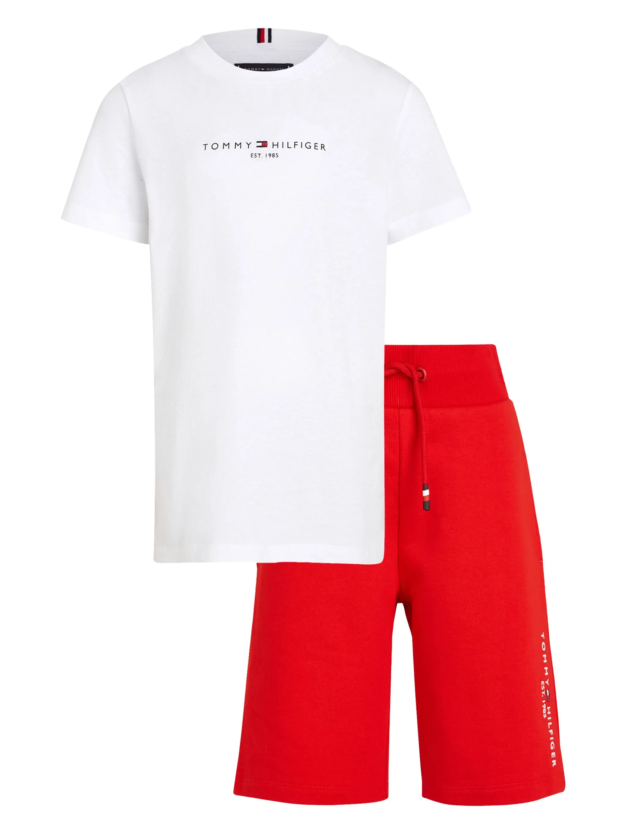 

Комплект из топа и шортов с логотипом Tommy Hilfiger Junior, красный