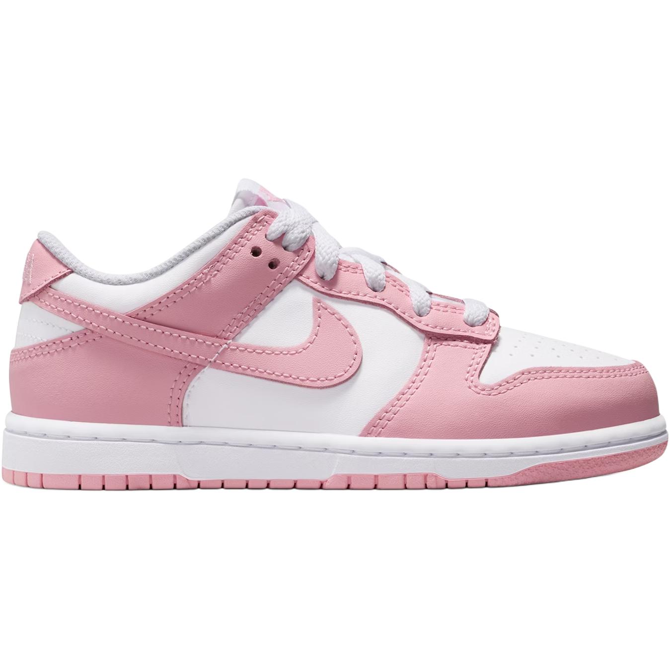 Nike Dunk устойчивые к истиранию низкие детские скейтбординговые туфли white pink для детей 3-7 лет — фото 3