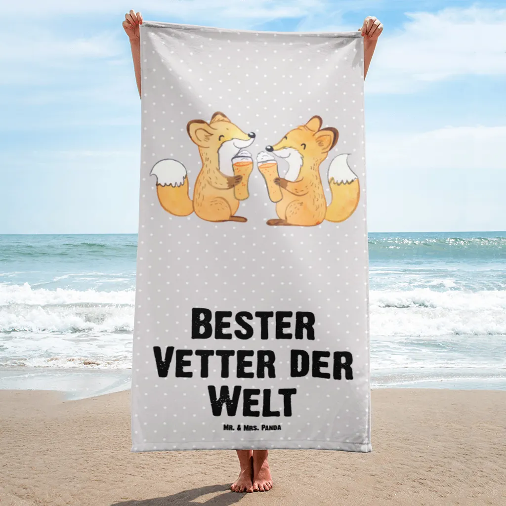 

Пляжное полотенце Mr. & Mrs. Panda, серый