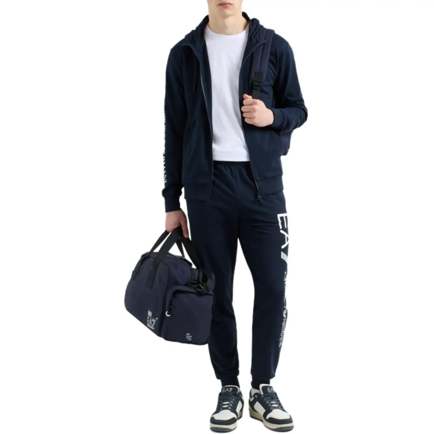 EMPORIO ARMANI Толстовка EA7 мужская темно-синяя — фото 4