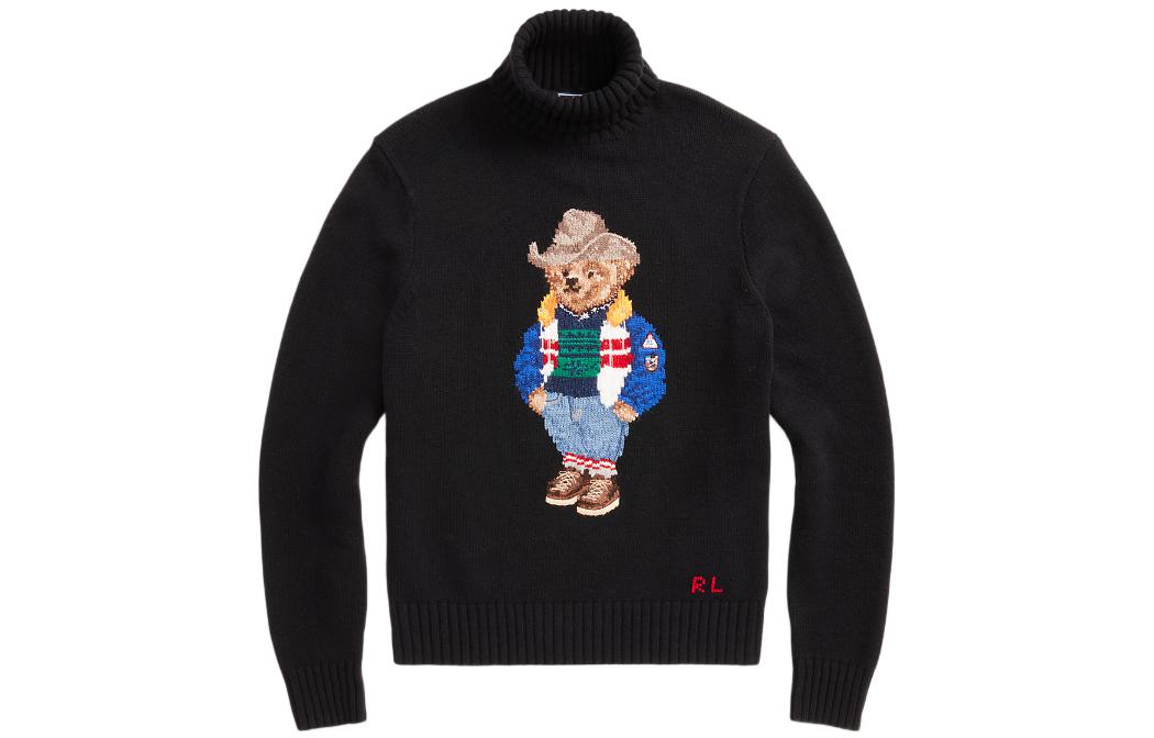 

Мужской свитер с изображением плюшевого мишки Polo Ralph Lauren, черный