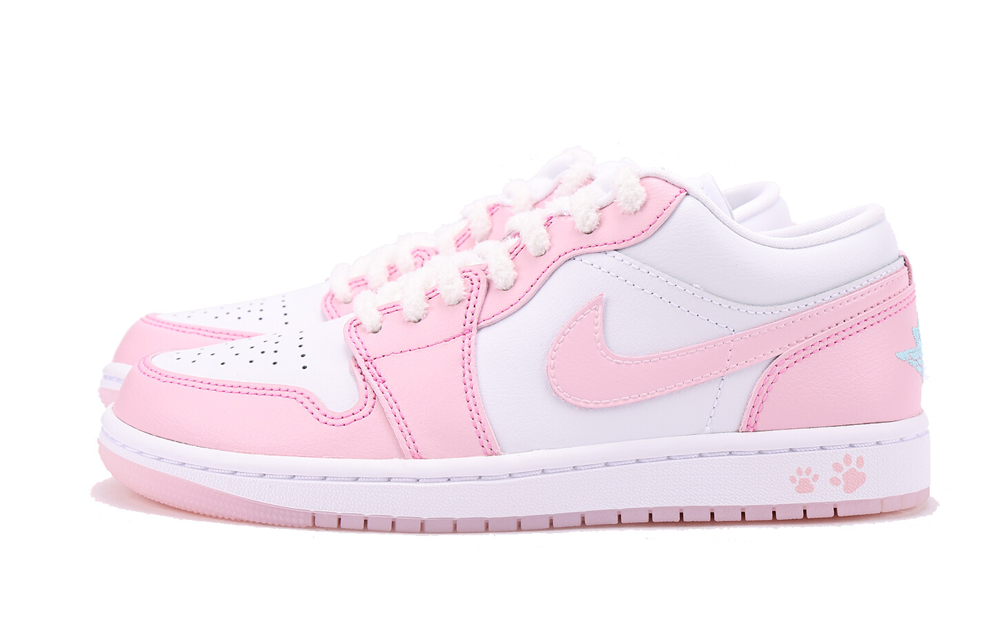 Кроссовки Air Jordan 1 Vintage Basketball Shoes Unisex Low-top Pink/white, розовый — фото 3