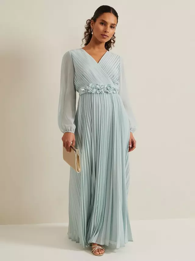 

Платье Phase Eight Petite Alecia Pleated Maxi, цвет pale/blue