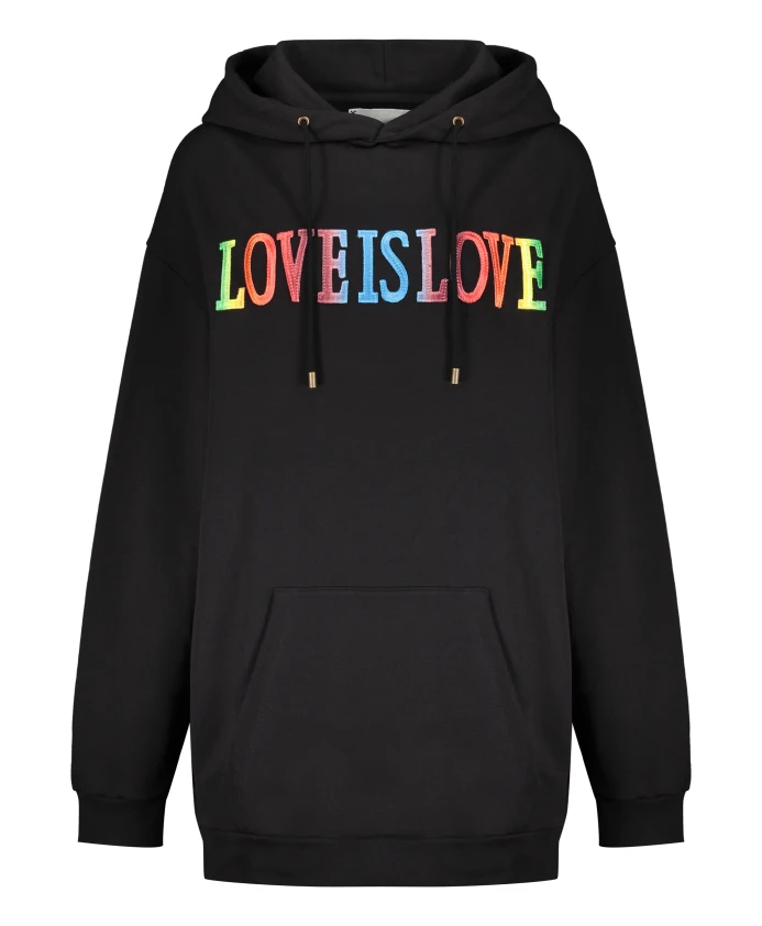 

Хлопковая толстовка с капюшоном и карманом-кенгуру. Alberta Ferretti, черный