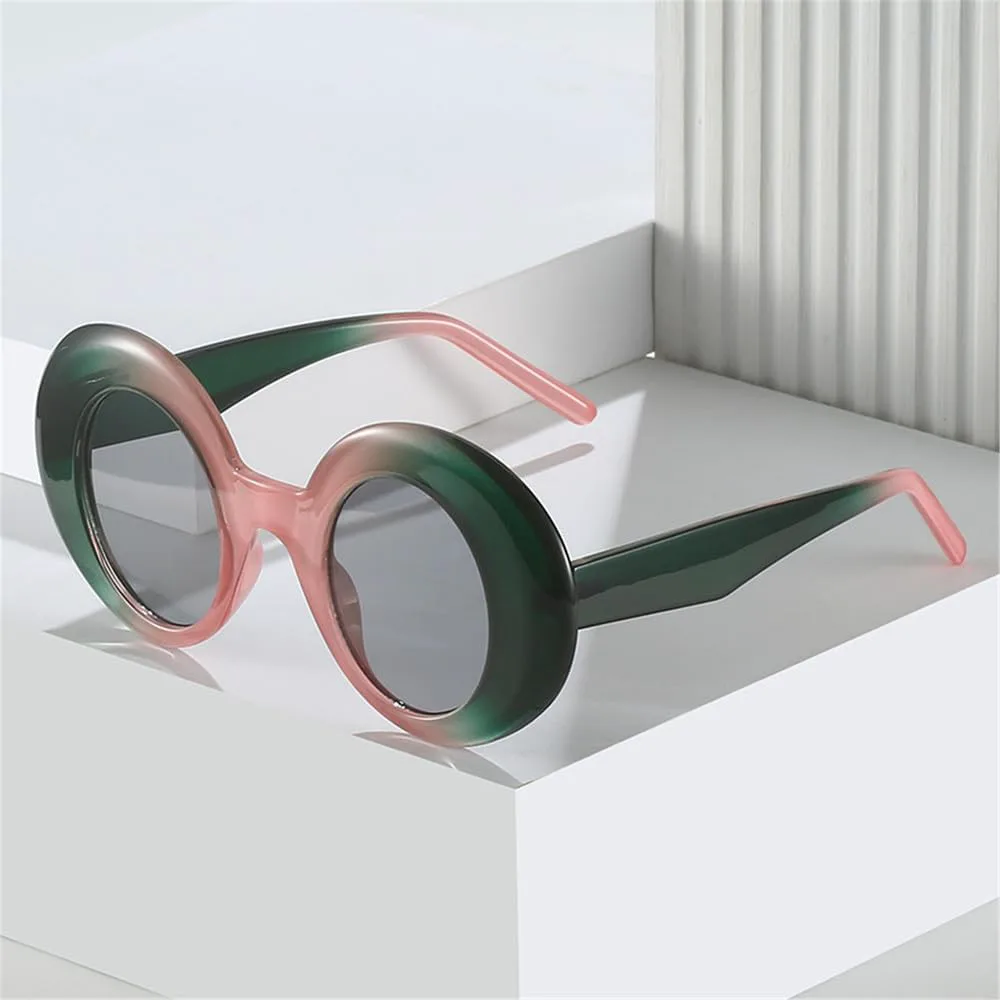 

Овальные женские солнцезащитные очки с круглым градиентом в стиле панк для мужчин, для занятий спортом на открытом воздухе, бега и езды generic, White Gray