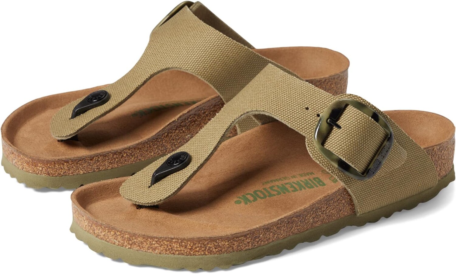 

Сандалии Birkenstock Gizeh Big Buckle Canvas, цвет Faded Khaki Canvas