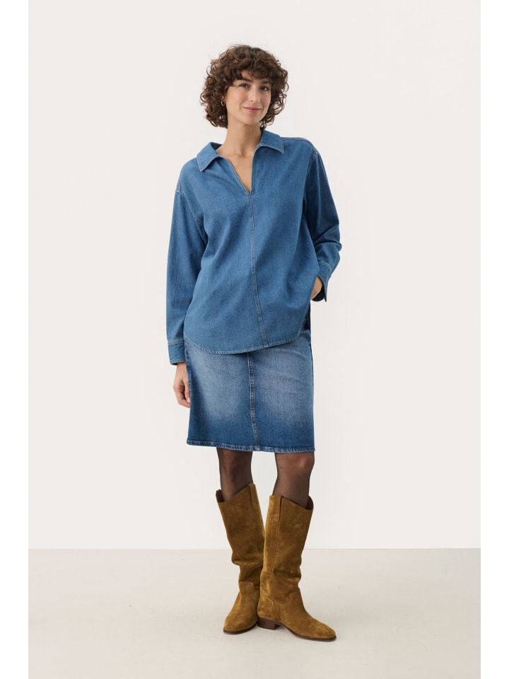 

Рубашка PART TWO, Средне-синий деним