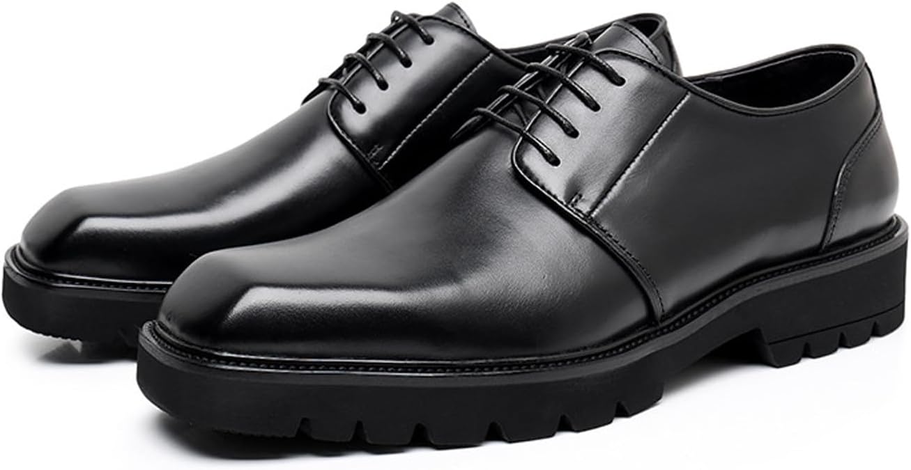 

Мужские оксфорды Santimon черные, формальная обувь из кожи ручной работы с уникальным квадратным носком, дерби, повседневная и деловая обувь для мужчин