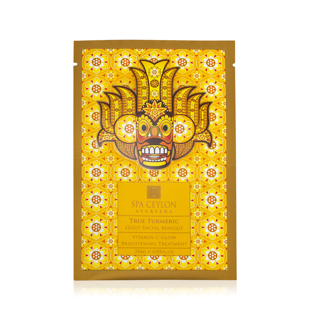

Очищающая маска для лица с золотой фольгой true turmeric - gold facial masque Spa Ceylon Ayurveda Wellness, количество 1 шт.