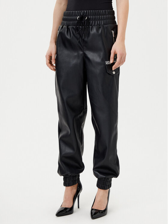 

Брюки из искусственной кожи прямого кроя A1W10059 Karl Lagerfeld Jeans, черный