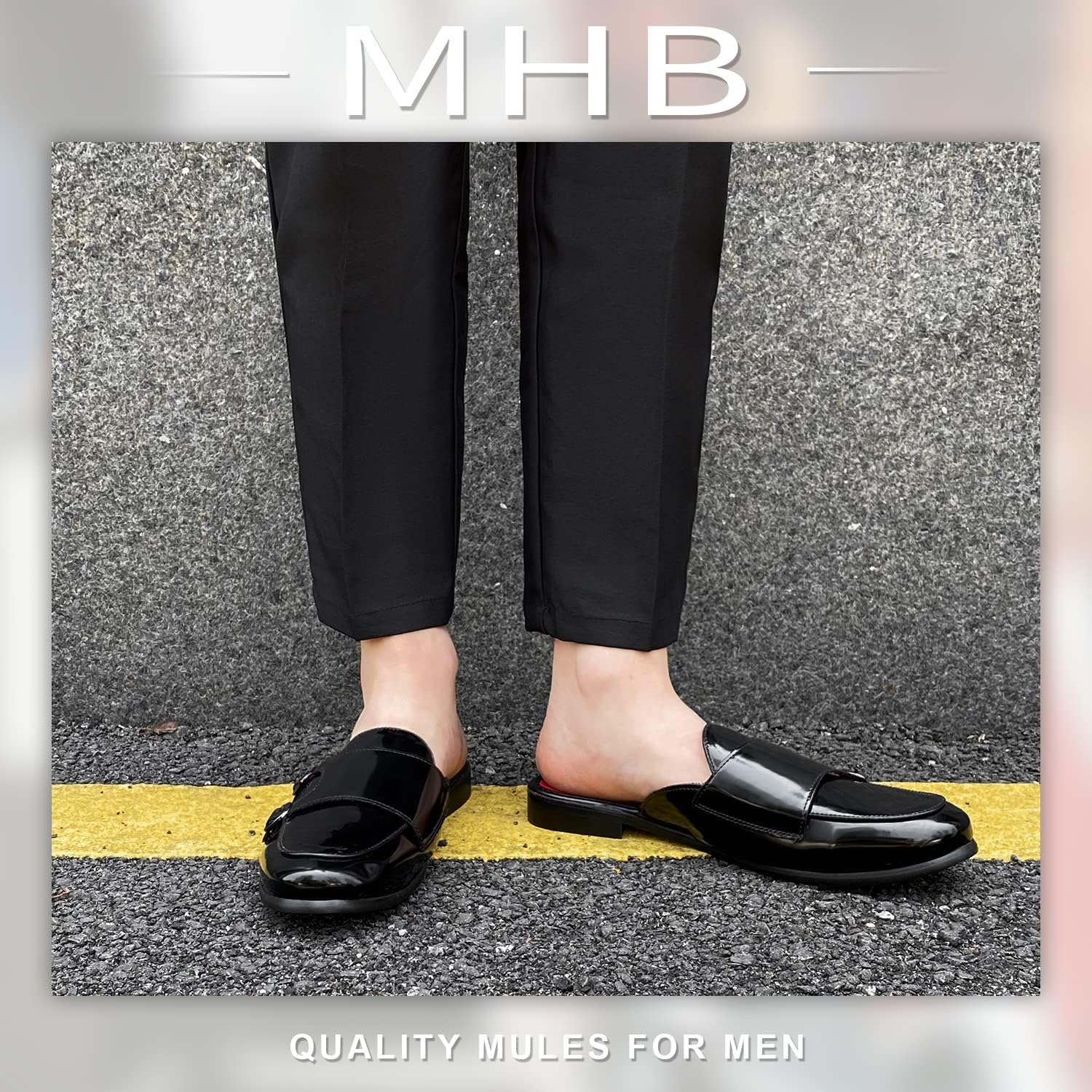 Мужские мюли стильные на мягкой подошве Mhb, черный — фото 2