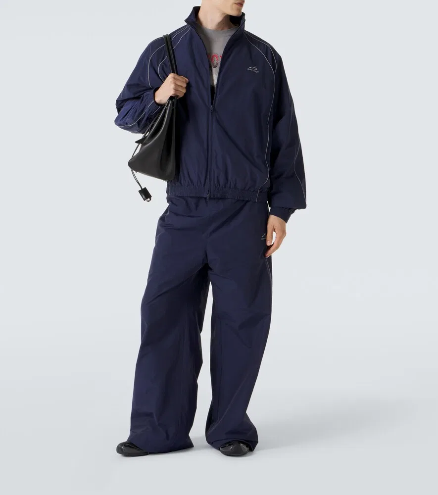 Спортивная куртка из смесовой хлопковой ткани Balenciaga, синий — фото 3