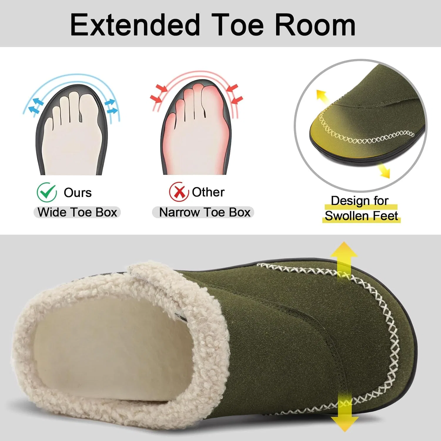 Тапочки мужские ортопедические с поддержкой стопы relxfeet, зеленые — фото 3