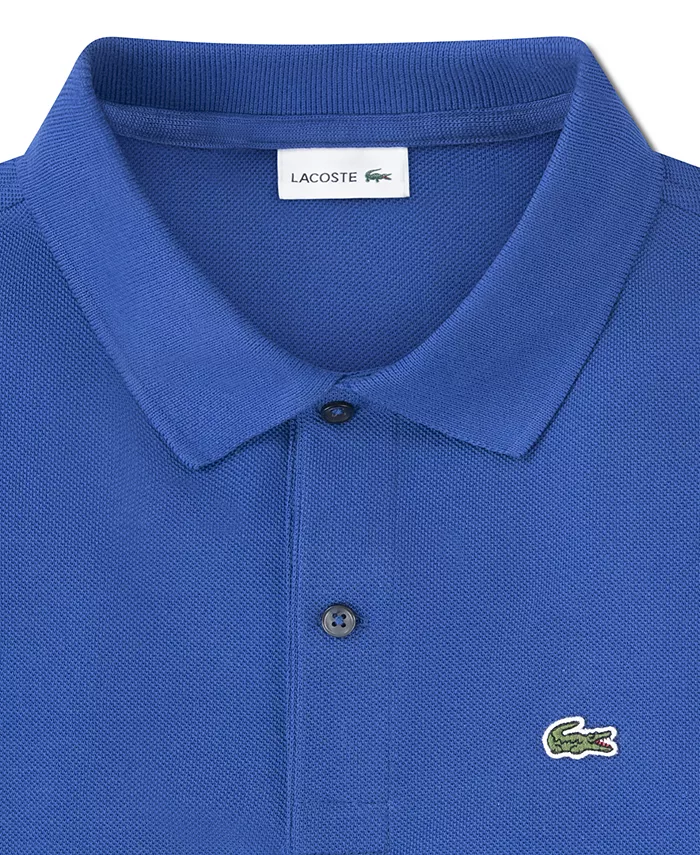 Хлопковая поло Petit Piqué для мальчиков 8-20 лет Lacoste, синий — фото 3
