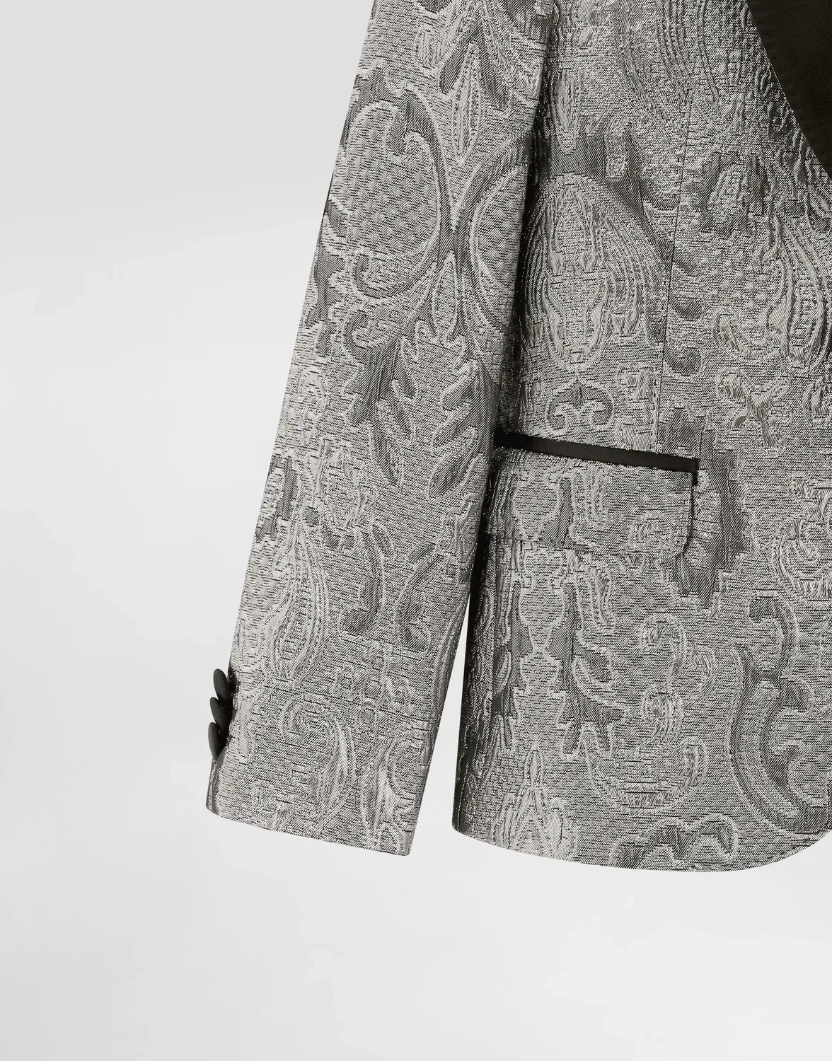 Однобортный жакет из жаккарда ламе DOLCE & GABBANA, серебряный — фото 3