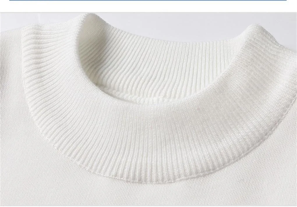 Мужской полувысокий воротник Casual Slim Fit классический вязаный свитер — фото 3