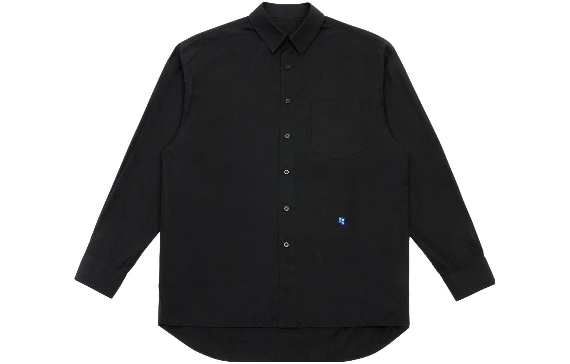 

Хлопковая рубашка с аппликацией логотипа ADER ERROR, черный