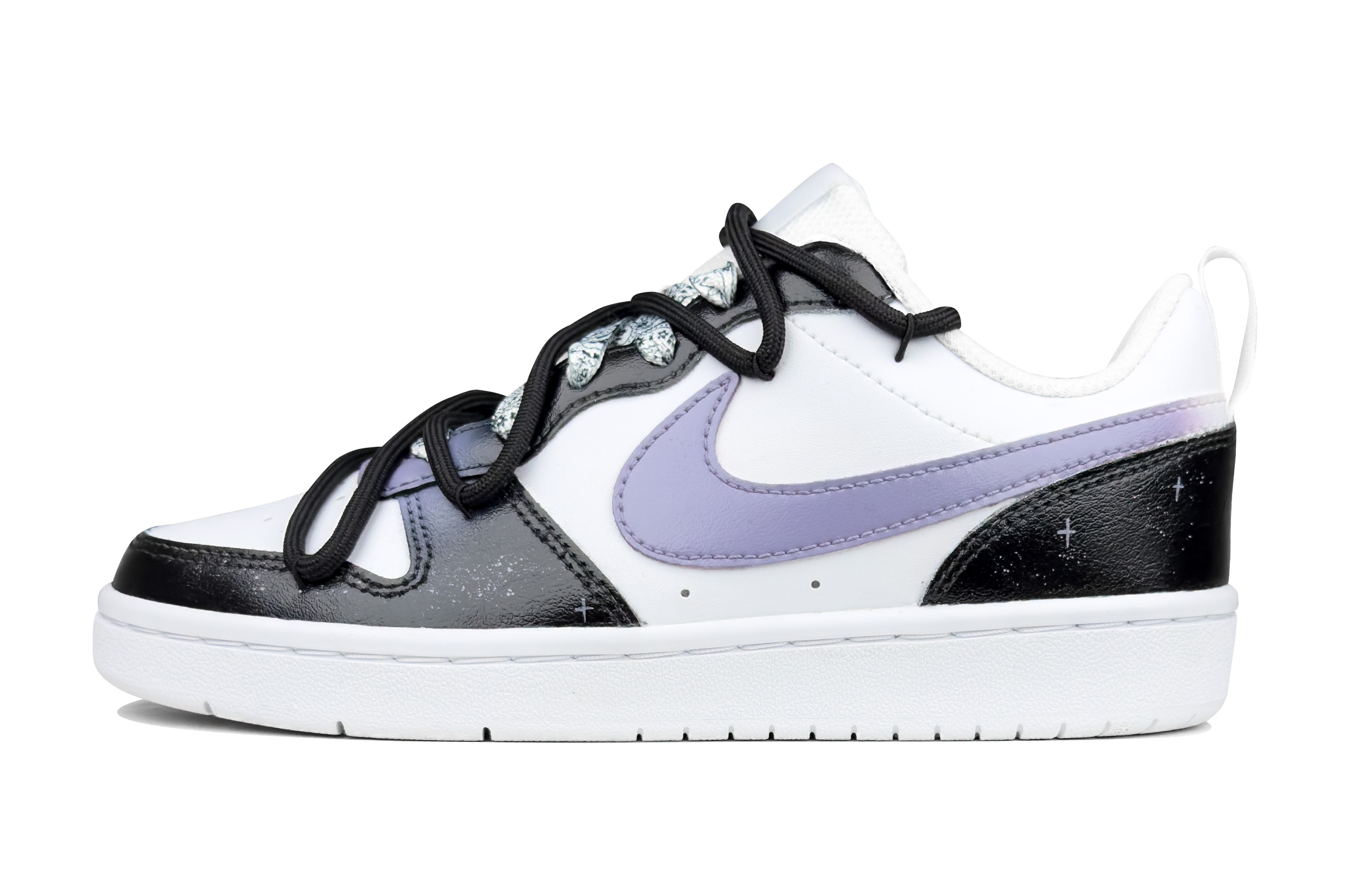 

Кроссовки Nike Court Borough Skateboarding Shoes Women's Low-top Black/purple/white, фиолетовый