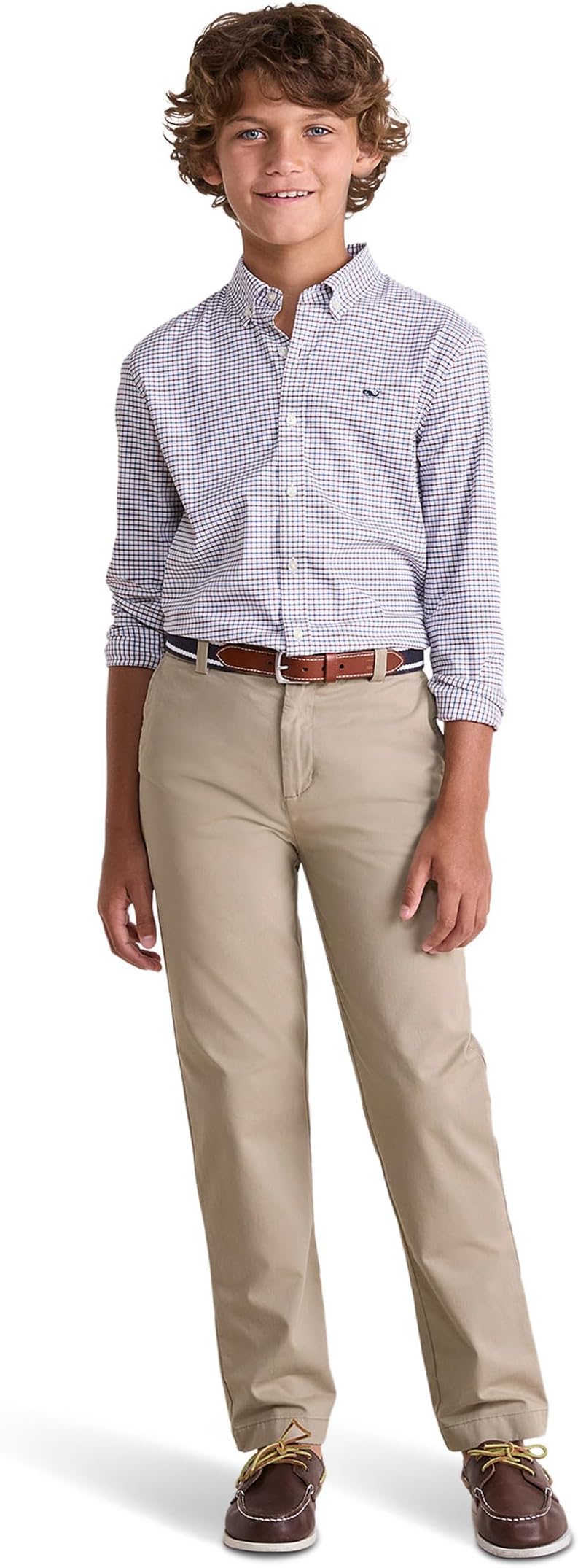 Рубашка Vineyard Vines Kids Wauwinet Tattersall Performance Cotton Shirt, цвет Crimson — фото 3