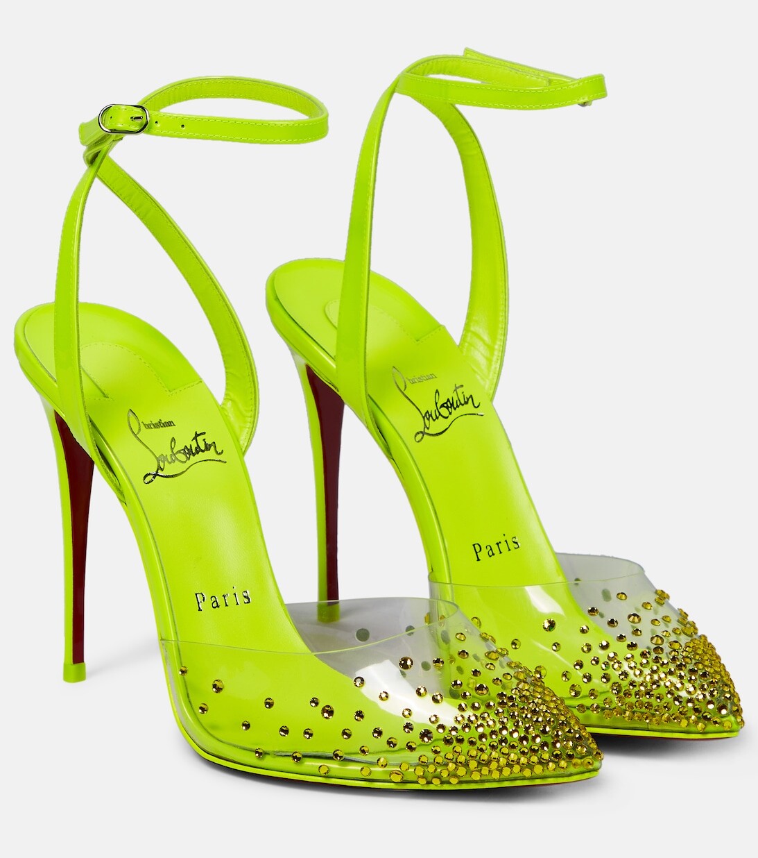 Декорированные туфли-лодочки Spikaqueen 100 Christian Louboutin, желтый