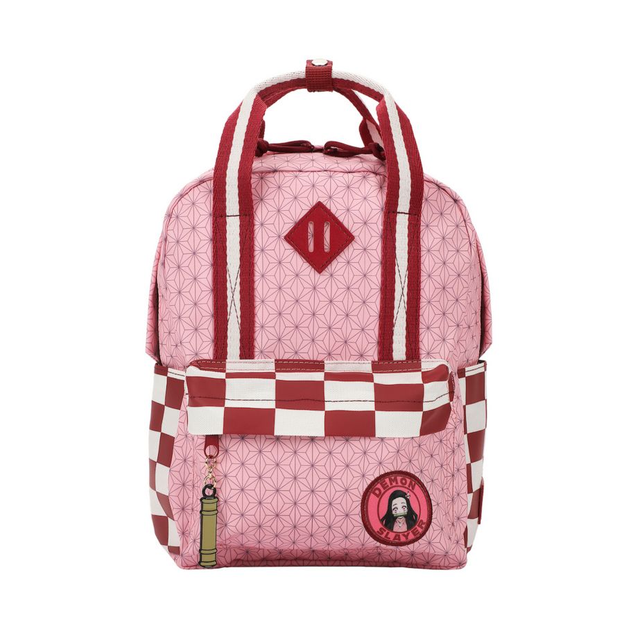 

Женский мини-рюкзак из хлопкового холста с логотипом, розовый Demon Slayer, Demon slayer logo pink