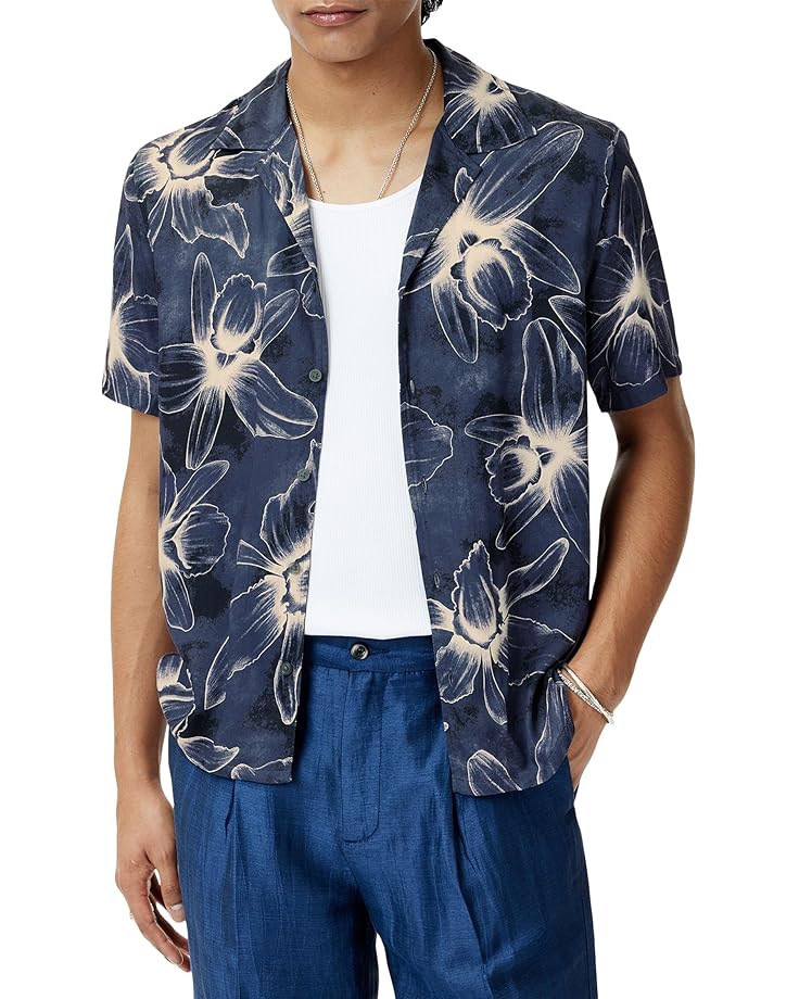 

Рубашка John Varvatos Dan Camp Collar Shirt W792S25, цвет Lake Blue