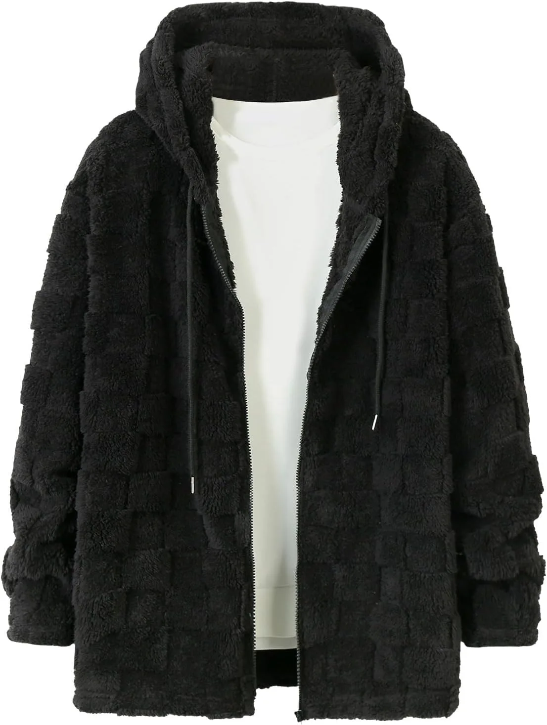 

Толстовка с капюшоном Fleece 2025 для мужчин, теплая зимняя, на молнии, с подкладкой Sherpa