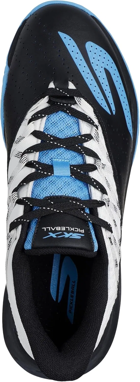 Мужские кроссовки Skechers Viper Court Rally, White Leather Black Leather Blue Mesh — фото 3