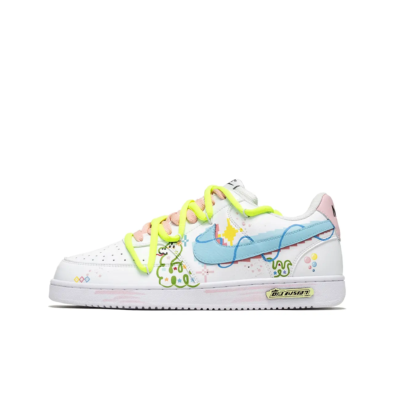 

Nike Кроссовки для скейтбординга Court Vision 1 Childhood Fun мужские, устойчивые к истиранию, низкие, бело-зеленые