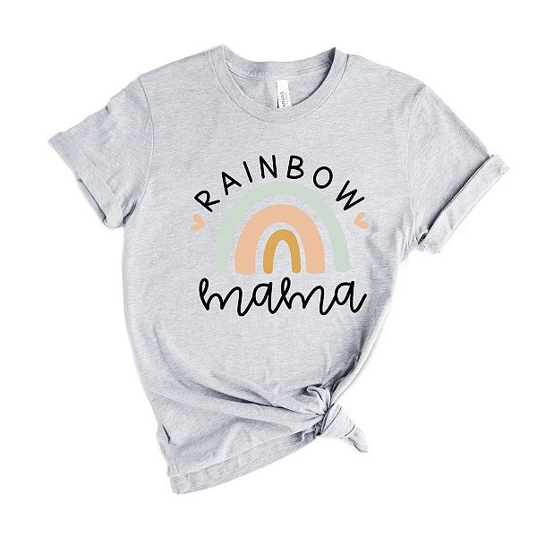 

Футболка с принтом Rainbow mama Simply Sage Market, Heather Grey, Серый, Футболка с принтом Rainbow mama Simply Sage Market, Heather Grey