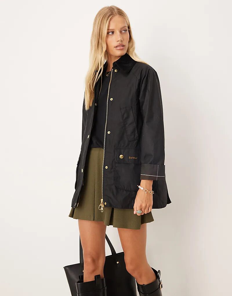 

Куртка Barbour Modern Beadnell из вощеной кожи в черном/классическом цвете