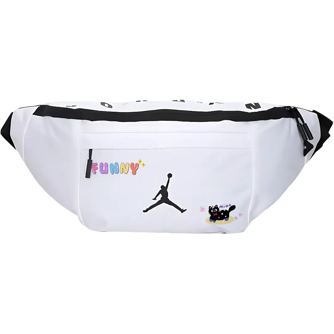 

Jordan Полиэстеровый поясной рюкзак унисекс белый, Multicolor Cat