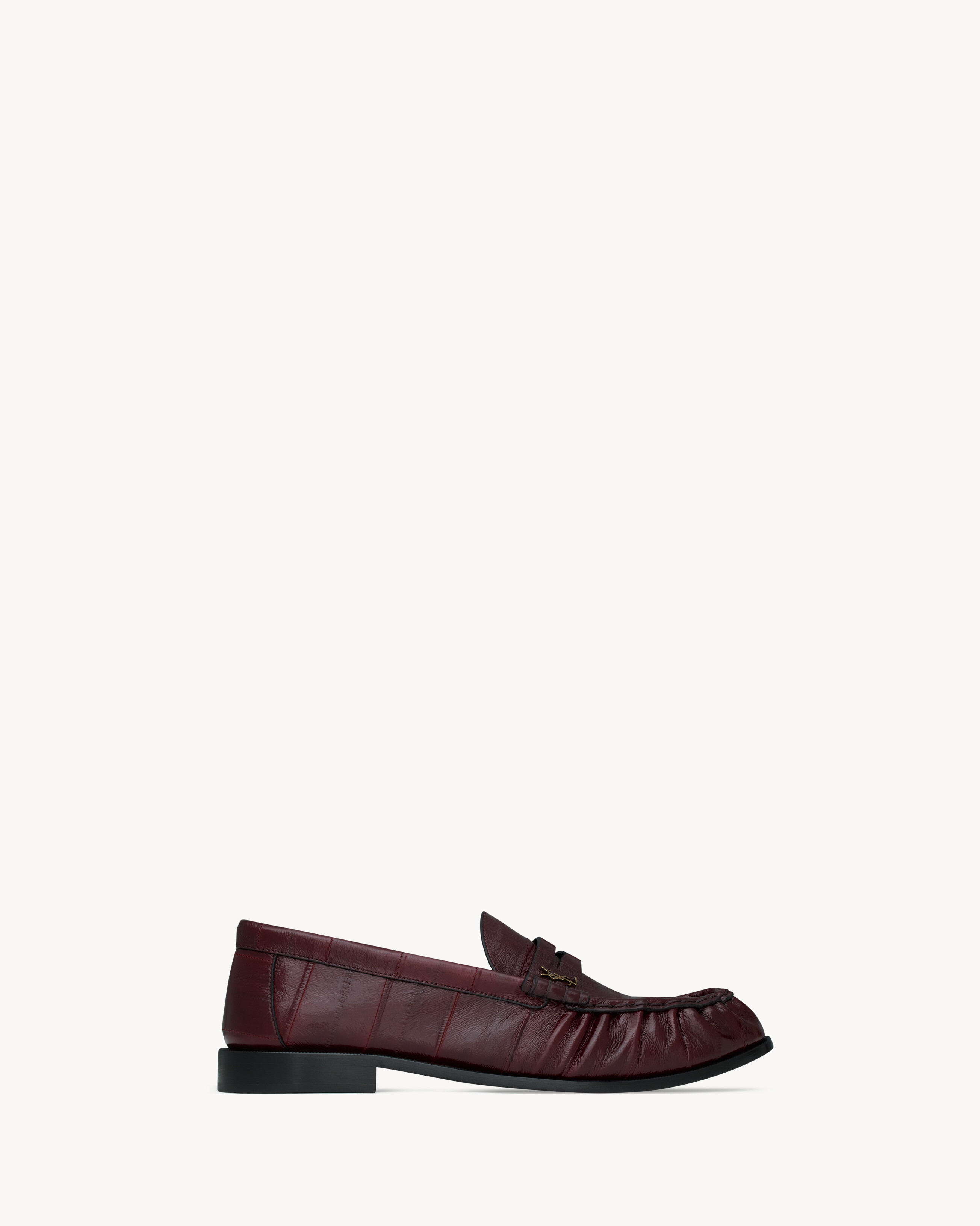 Лоферы LE LOAFER из мягкого угря Saint Laurent, бордо — фото 2