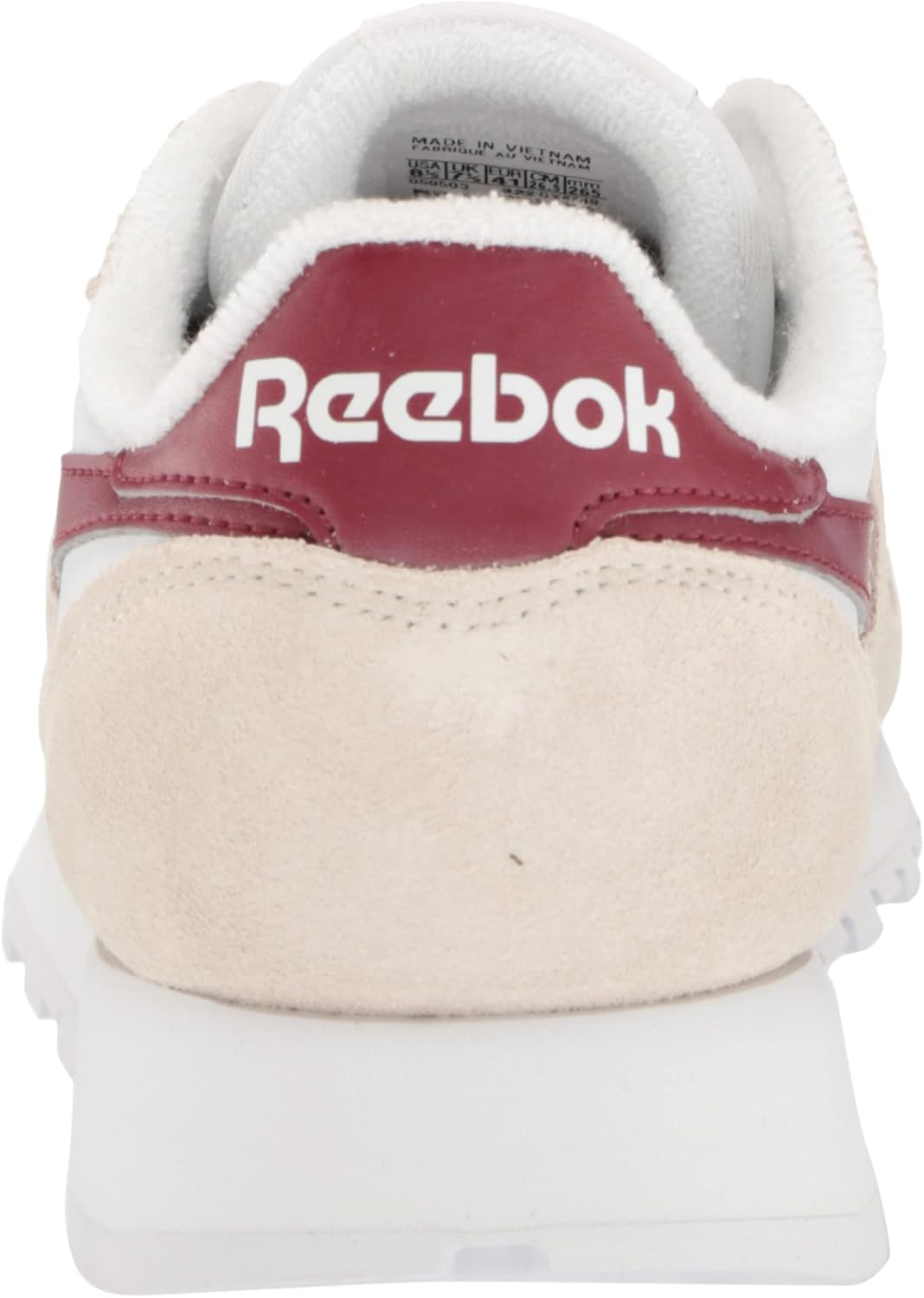 Классические кожаные кроссовки для взрослых, унисекс V1 Reebok, белый/бордовый — фото 3