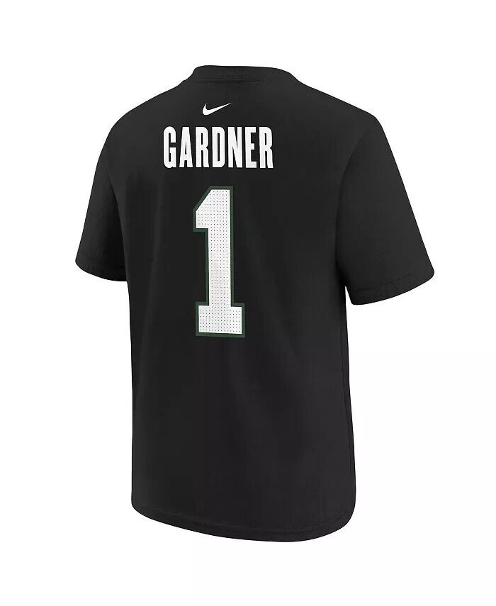 Черная футболка с именем и номером игрока Big Boys and Girls Ahmad Sauce Gardner New York Jets Nike, черный — фото 2