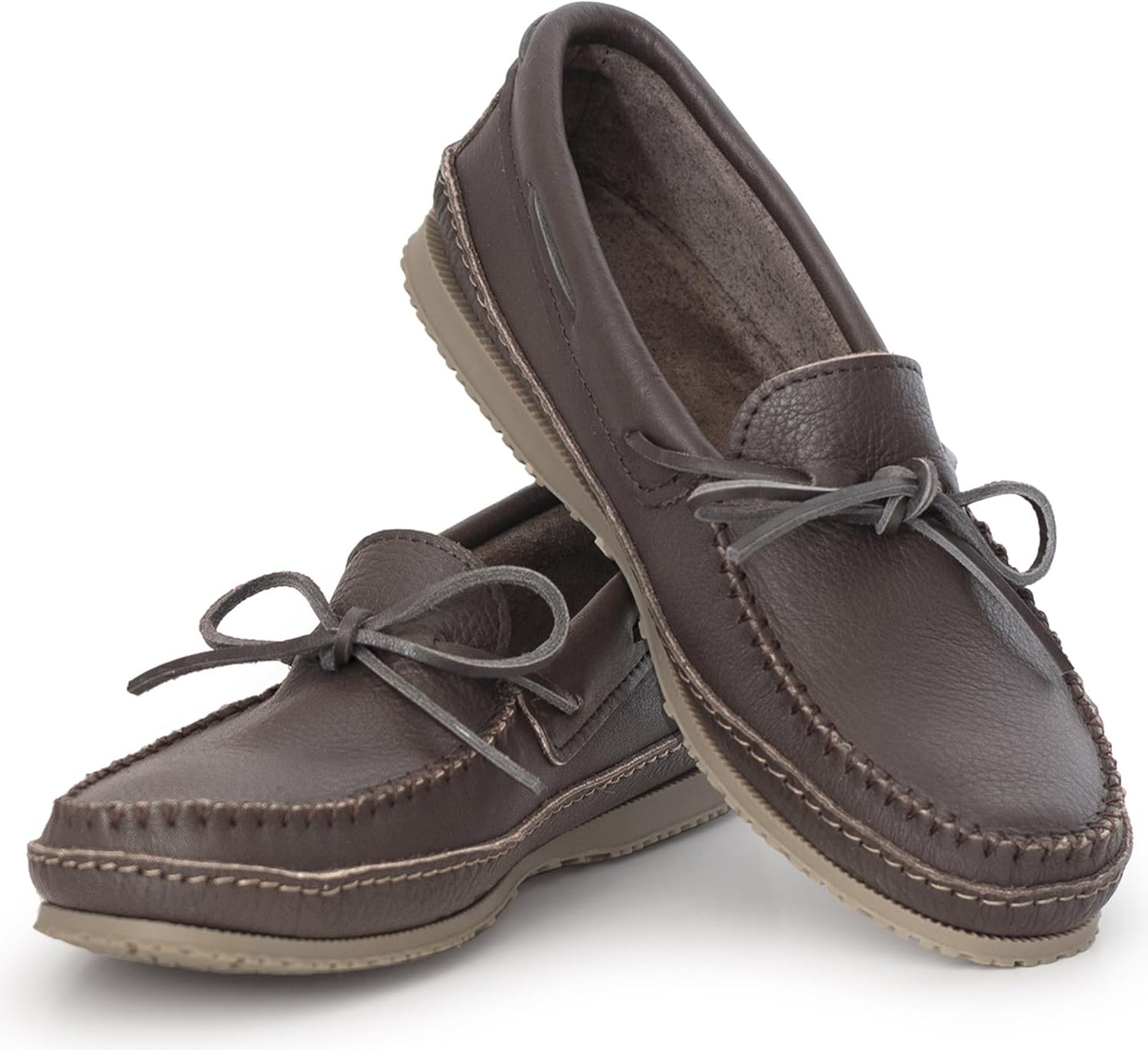 

Мокасины Laurentian Chief для мужчин с одной шнуровкой, 8 отверстиями на воротнике и мягкой подошвой из индийской резины, качество Канада, удобные и стильные мокасины для дома и улицы, Fudge Men Indoor - Outdoor