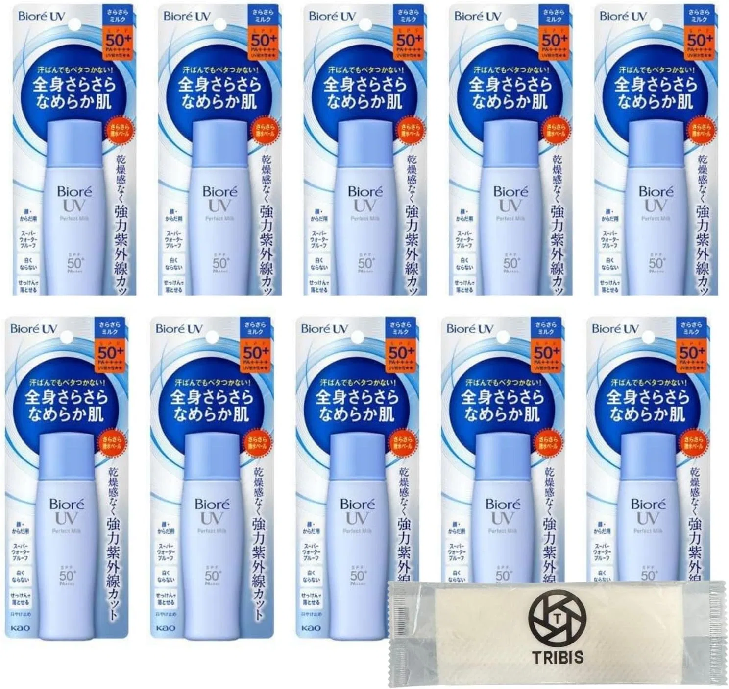 Солнцезащитное молочко Biore Silky Perfect Milk, 40 мл, набор 10 шт Tribis — фото 2