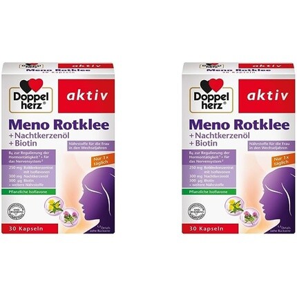 

Doppelherz Meno Красный клевер + масло вечерней примулы + питательные вещества биотина для женщин в период менопаузы с растительными изофлавонами 30 капсул