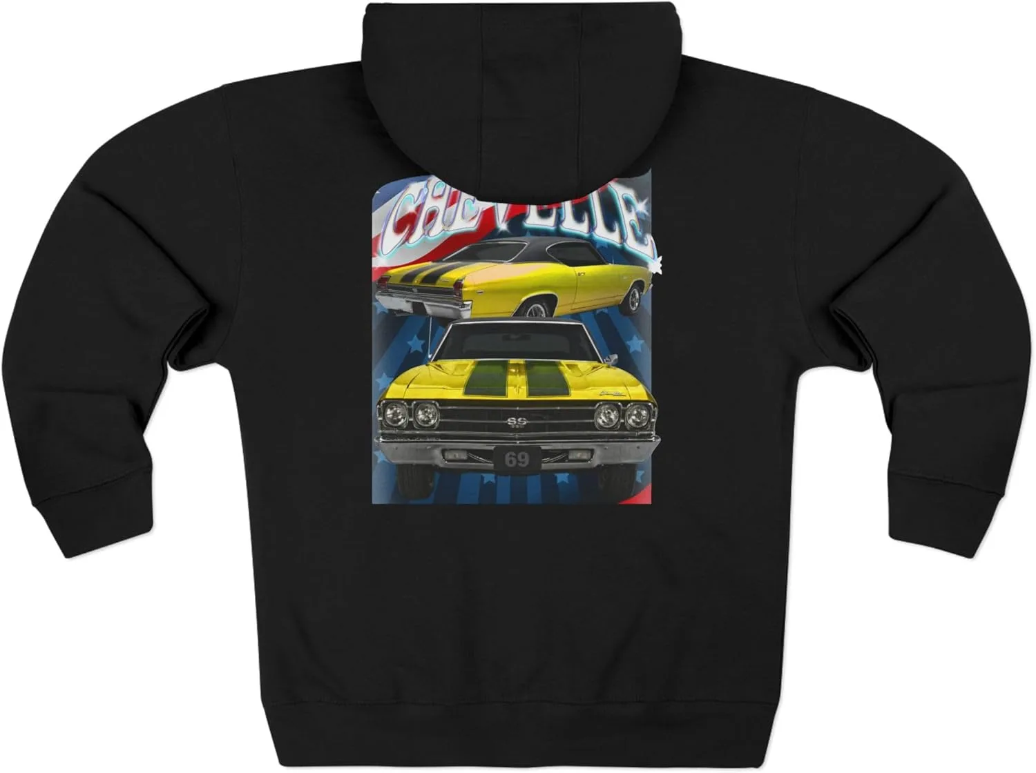 GENERIC Толстовка с капюшоном Chevelle Heavy Full Zip, желтая 1969 с черными полосками, подарок