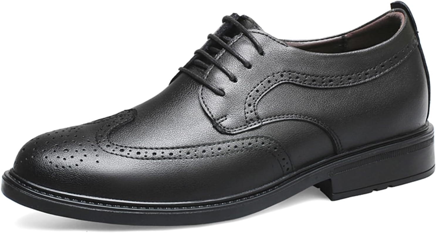 

Мужские туфли оксфорды Brogue Wingtip из натуральной кожи с шнуровкой, легкие, мягкая кожа верх, декоративные перфорации, низкий каблук, туфли для офиса, бизнеса, свадьбы и вечеринок Psieicwm, черный