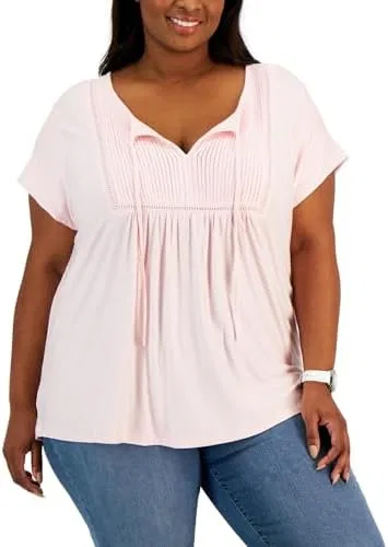 Футболка женская Soft Short Sleeve Knit Top, Tommy Hilfiger, балетно-розовый — фото 2