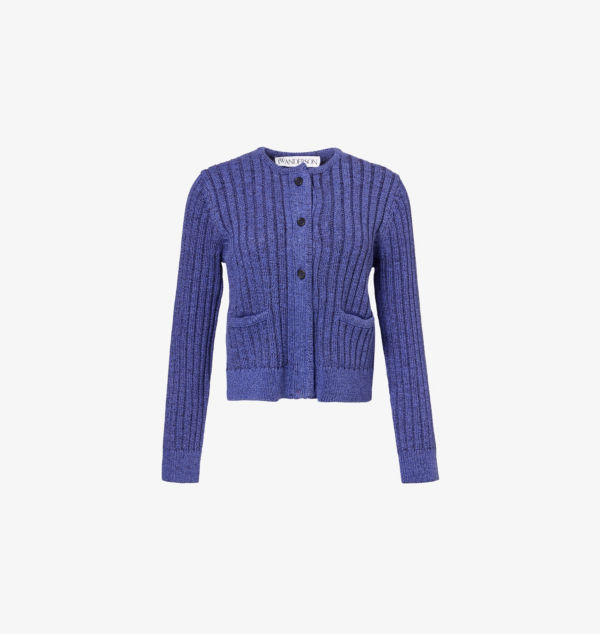 

Укороченный кардиган из хлопковой смеси с круглым вырезом Jw Anderson, индиго