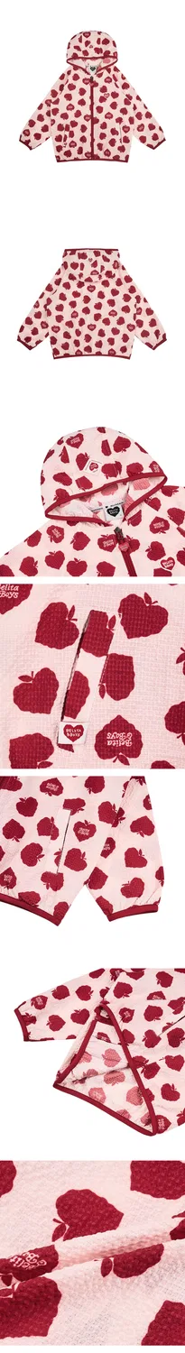Детская ветровка с капюшоном "Bubble Apple Allover" тёмно-красная от Belita&Boys — фото 3