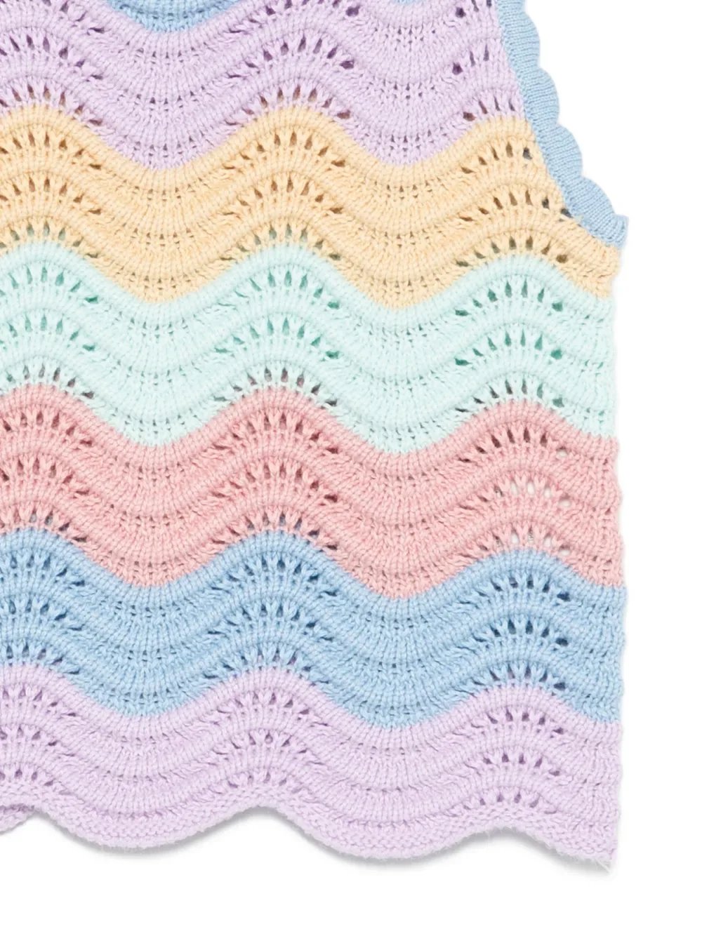 Топ с волнистыми краями и полосками Stella Mccartney Kids, синий — фото 3
