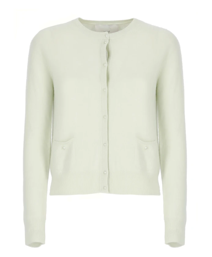 

Зеленый кашемировый кардиган с круглым вырезом. Vanisã, зеленый