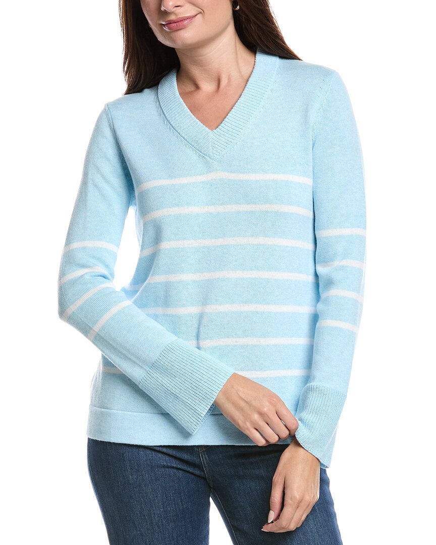 

Кашемировый свитер с V-образным вырезом Forte Cashmere, синий