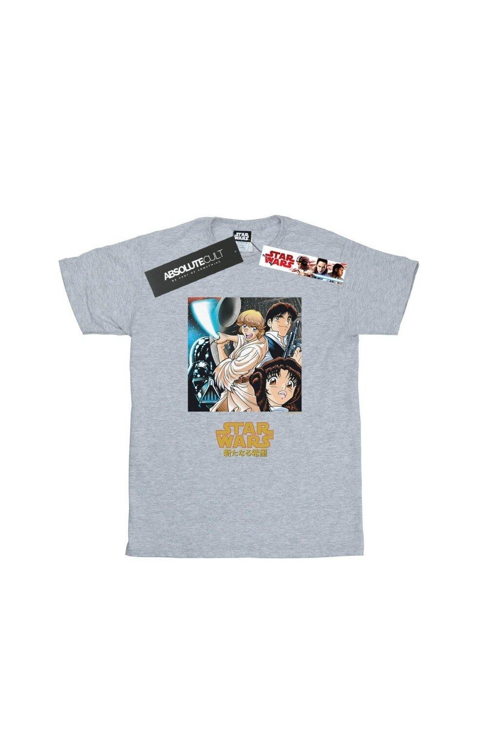 

Футболка с плакатом аниме Star Wars, серый