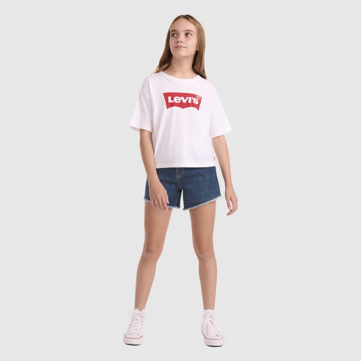 Джинсовые шорты A-Line для девочек 7-16 лет Levi's, Medium Wash