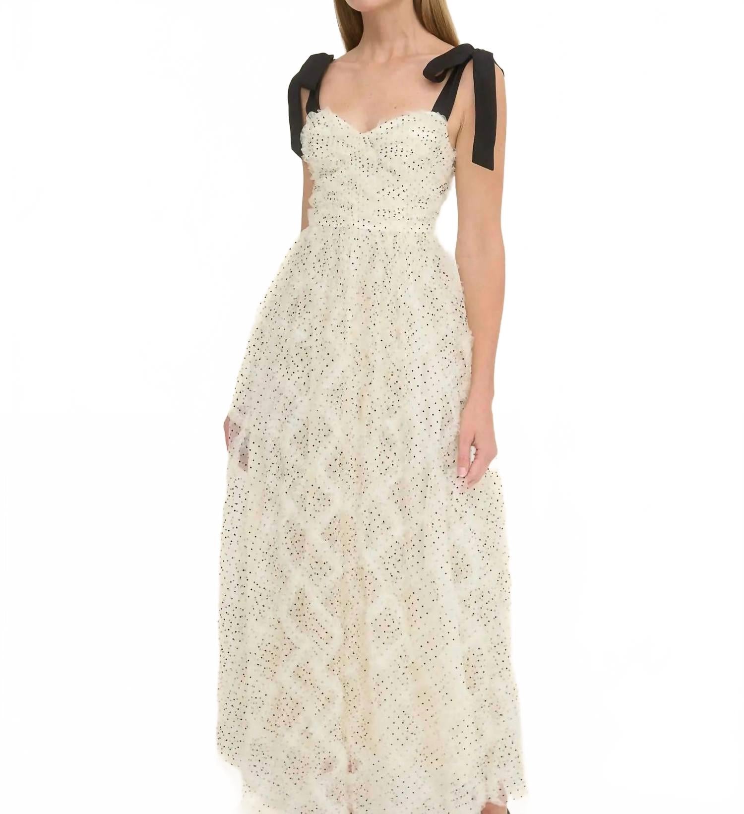 

MOON RIVER Платье-миди из тюля Talia белого цвета