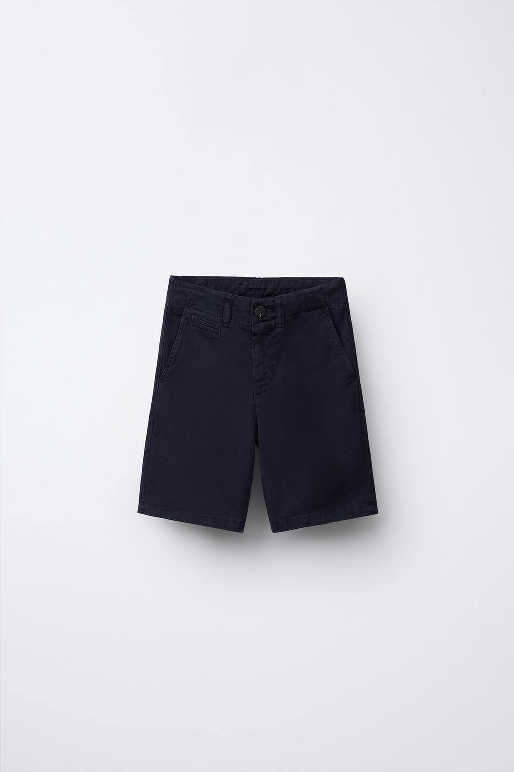 

Базовые шорты-бермуды chino ZARA, темно-синий